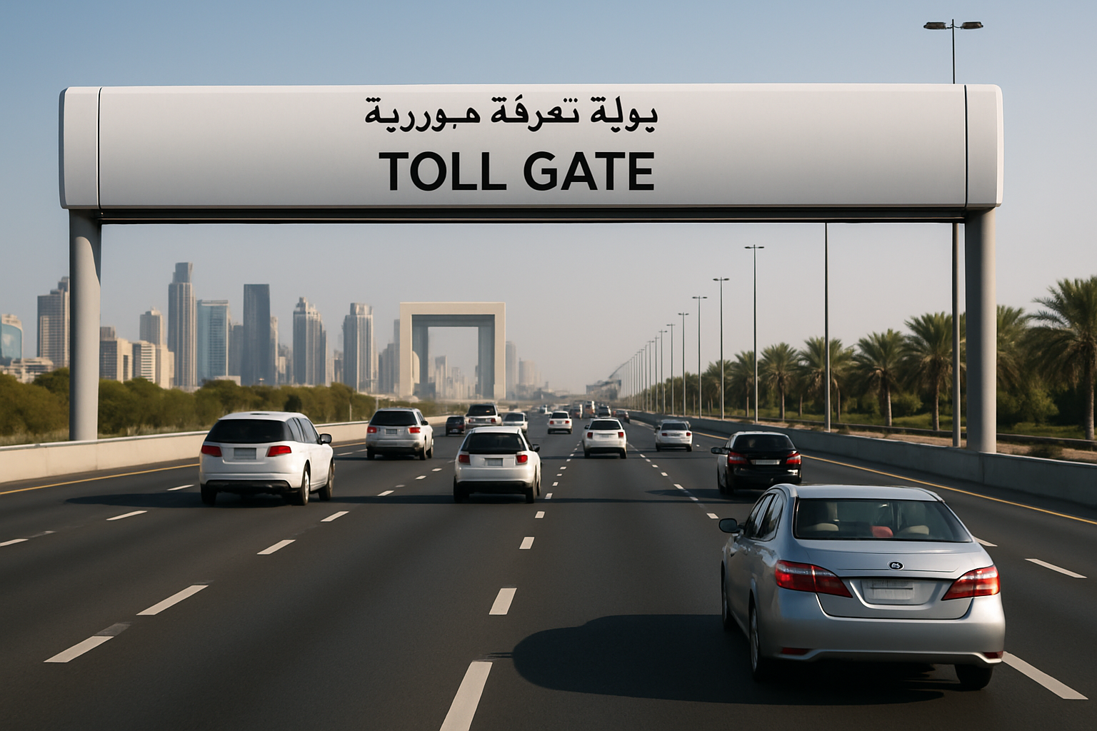 Efficient traffic flow on paid roads in the UAE