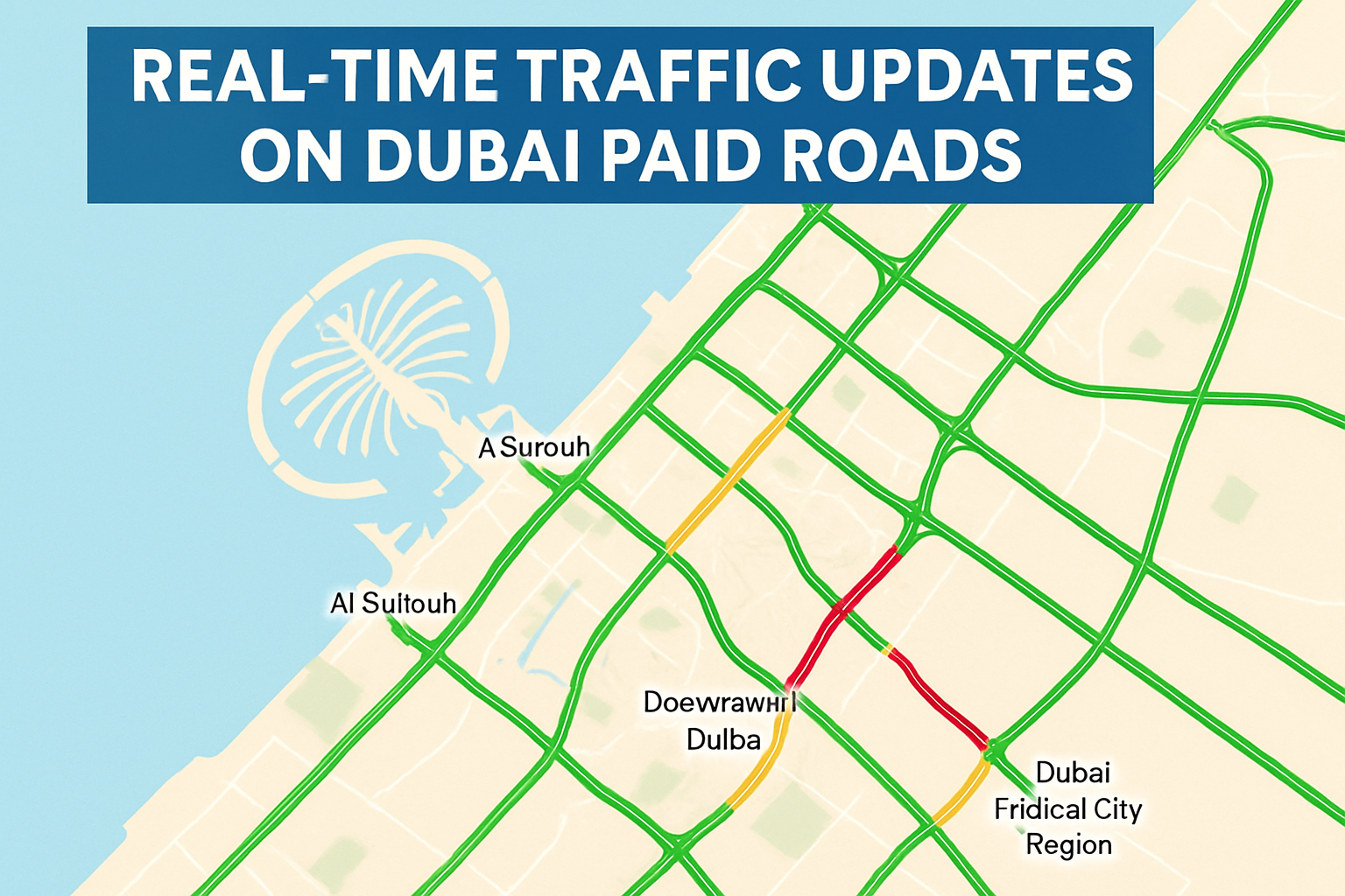 Real-time traffic updates on Dubai paid roads